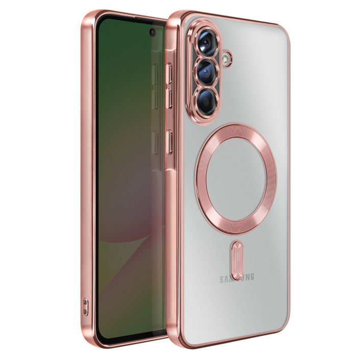 Coque för Galaxy A56 Kompatibel med MagSafe med Roséguld Kontur