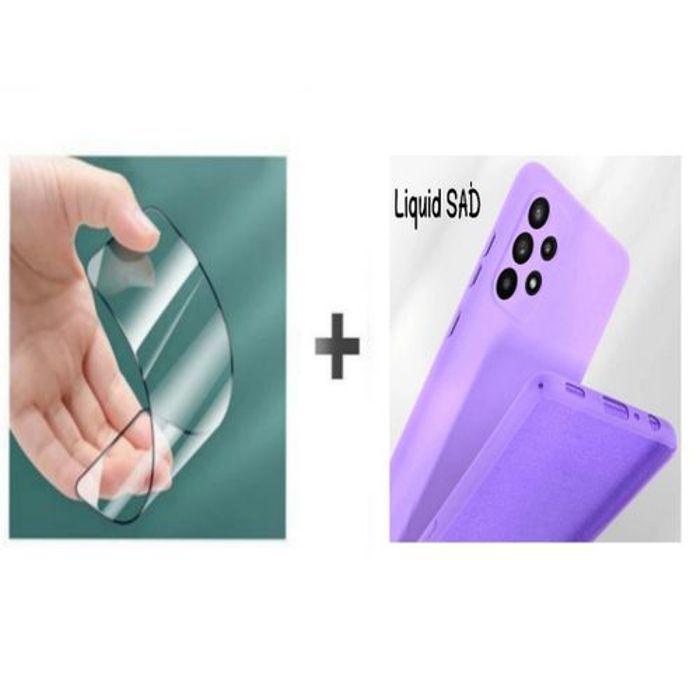 Case Pack : Pochette Pour Samsung A23 Silicone Souple Mauve + Protection Incassable