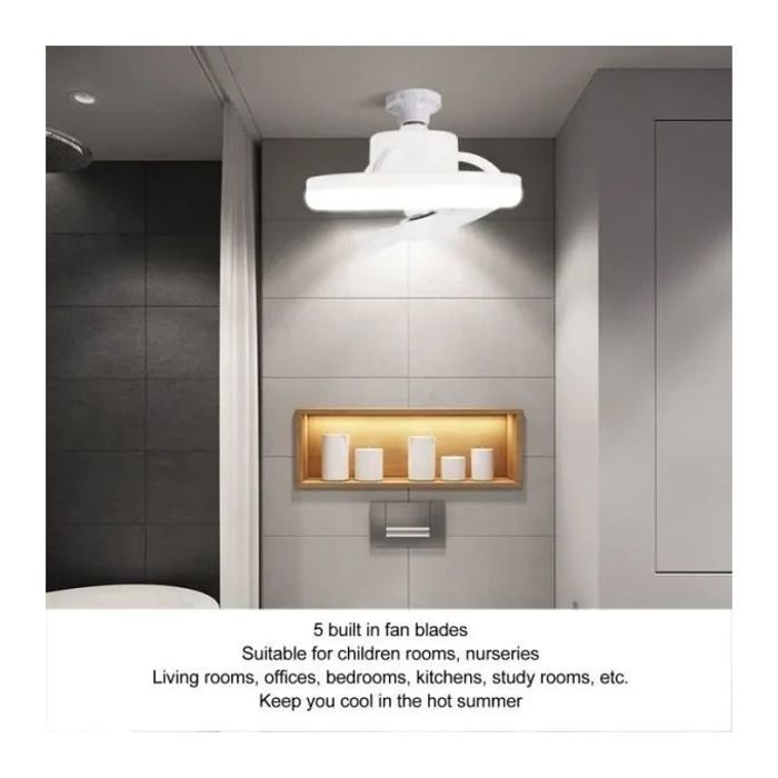 Ventilateur de plafond led avec télécommande, lumière et brise