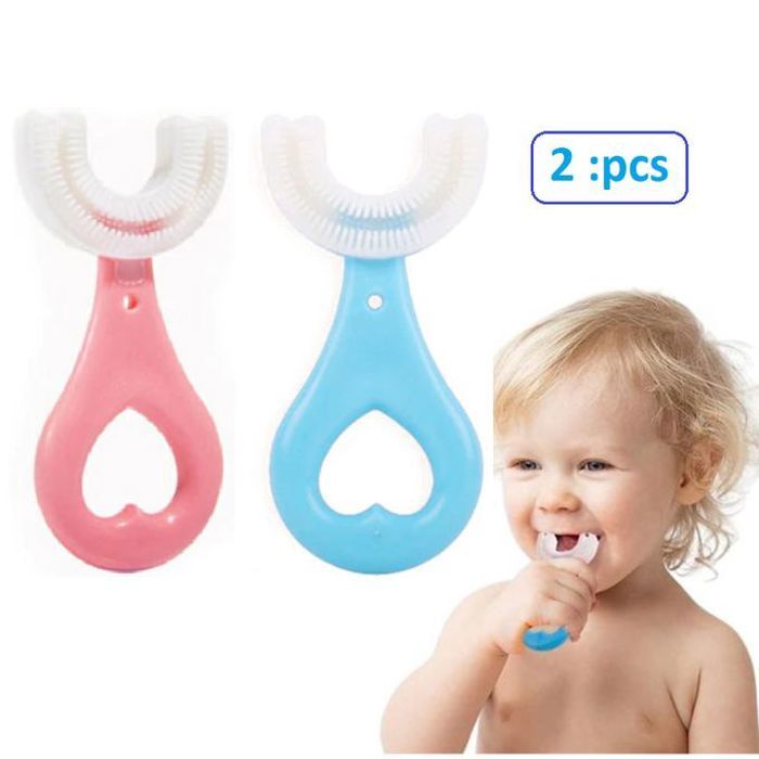 2 brosses à dents pour enfants, rose et bleu,enfants hygiène,