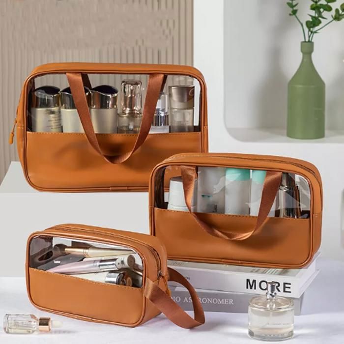 Pack 3Pcs Sac de Maquillage Large Et Moyen avec Trousse Transparent
