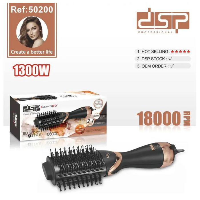 Dsp Brosse à Air chaud sèche-cheveux électrique lisseur professionnelle 1300w