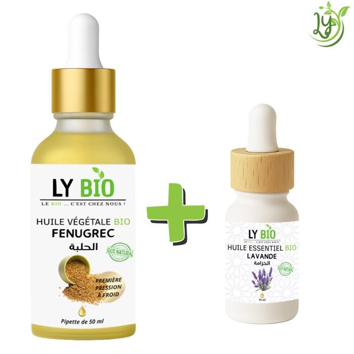 LYBIO PACK HUILE FENUGREC 50ML - PIPETTE + HUILE ESSENTIEL LAVANDE 10ML