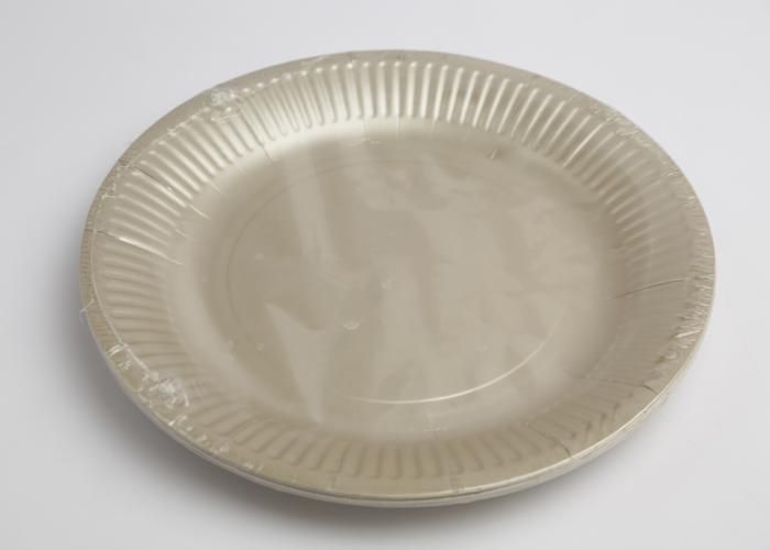 Assiettes en papier - PROnappe - 10 pièces - 23 cm - Couleur doré - 100% sans plastique