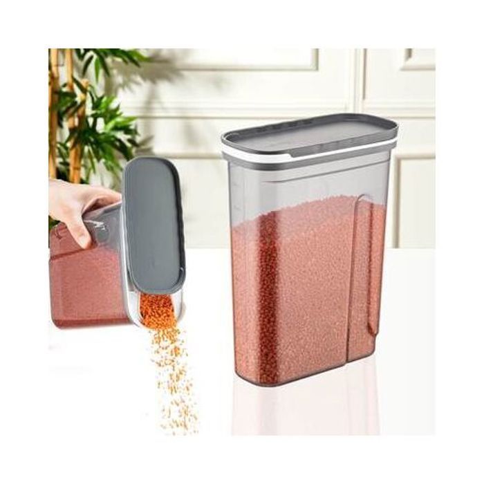 Qlux Boîte de Céréales  2,7 L Avec Double Couvercle et Poignée Ferme