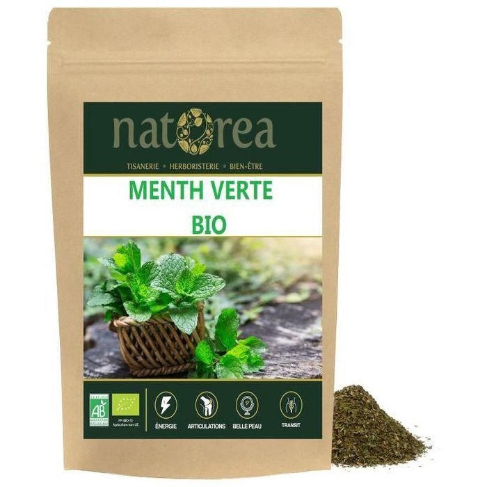 Menthe verte, coupée, légèrement déshydratée, 100% pure et naturelle pour la préparation de thé, 125 GRAMS