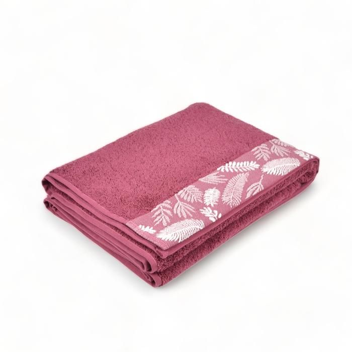 DRAP DOUCHE JACQUARD 70X140 ROSE FOUGERE
