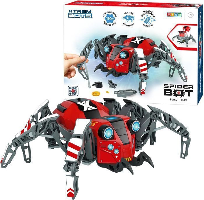 Byggsattsset Robot - Xtrem Bots - Spindelrobot - 110 Delar - Realistiska Rörelser - 32x10x24 cm