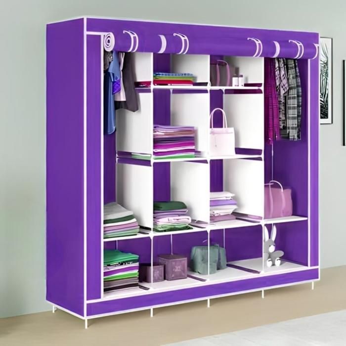 Armoire - GENERIC - 4 Portes - Mauve - Tissu non tissé - 150x45x175 cm