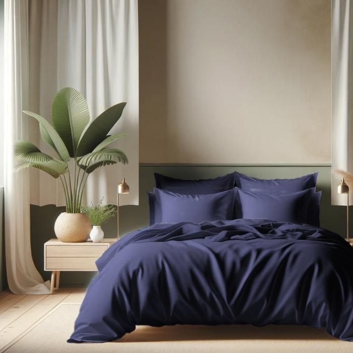 DRAP PLAT POLYCOTON  180/240 BLEU 115G 76/FILS