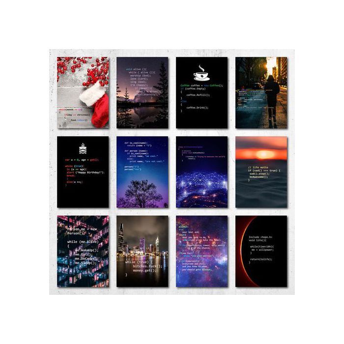 Poster A5 - Colorful Programmer - 12 Posters - Papier photo 350g - Décoration murale - Intérieur