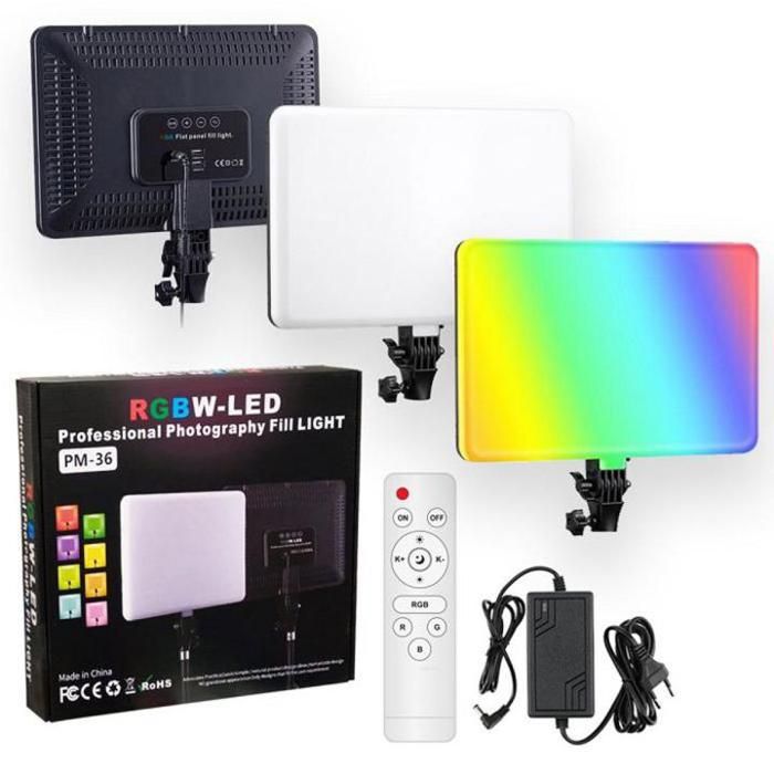 RGBW-LED PM-26 Professional Photography Fill Light – Adjustable LED Light with Remote Control for Video & Photo