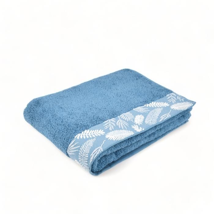 DRAP DOUCHE JACQUARD 70X140 BLEU FOUGERE