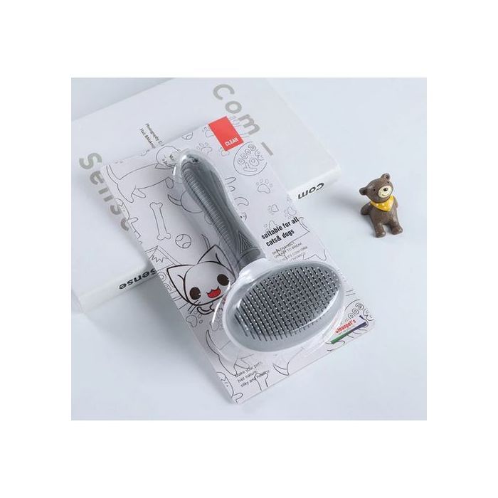 Brosse pour Chat et Chien, auto-nettoyante avec bouton pratique