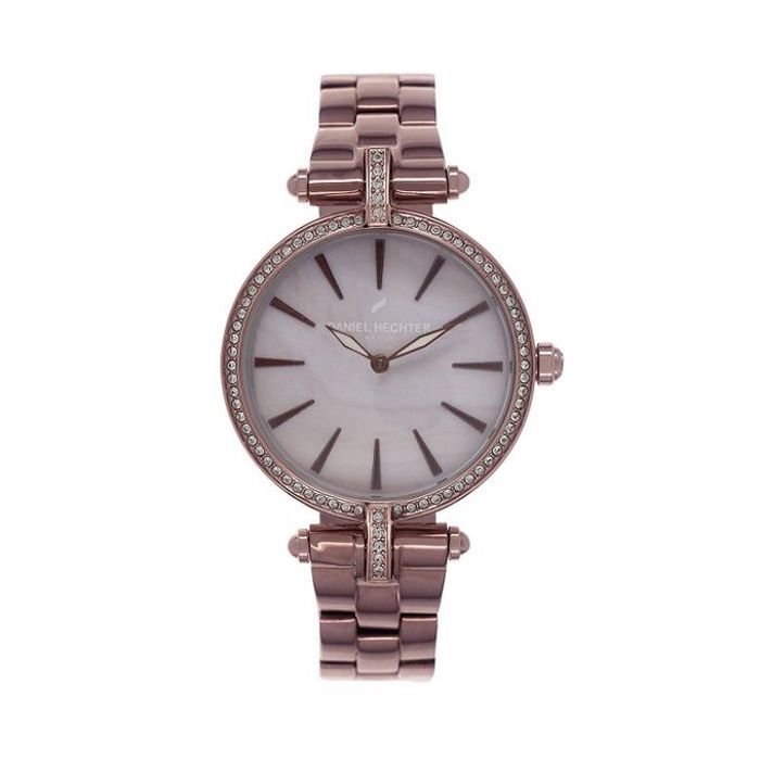 Montre Femme - DANIEL HECHTER - DHD010 - Boitier Marron - Bracelet Acier Inoxydable - Étanche 3 Atm