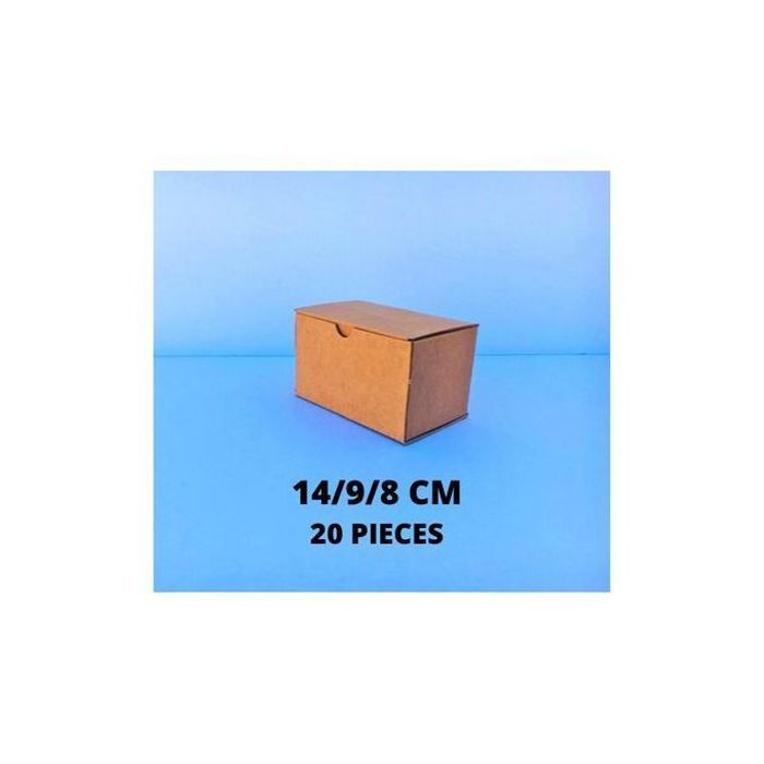 Carton d'emballage 20 Boites marron - 14x09x08cm
