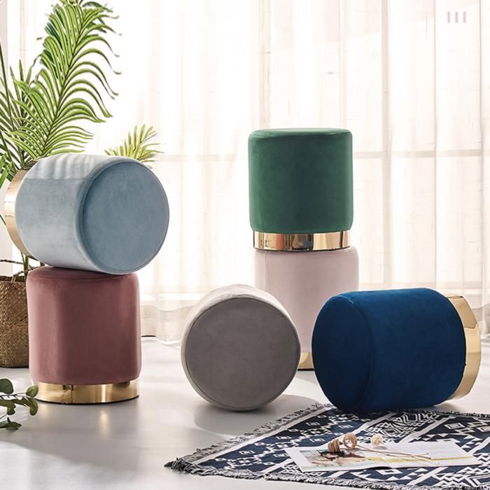 Tabouret germany rond moderne pour chambre à coucher, pour salon, maison, canapé  (Couleur aléatoire)