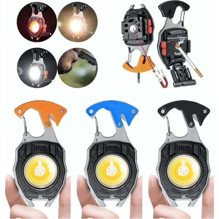 Mini lampe de poche LED avec technologie COB, Rechargeable par USB (Couleur aléatoire)