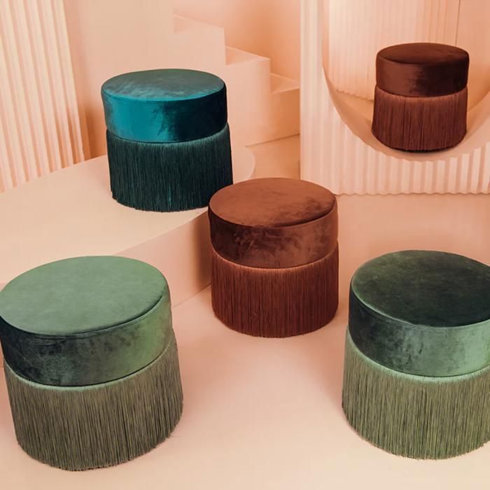 Tabouret germany rond le mélange parfait de design moderne pour canapé  (Couleur aléatoire)
