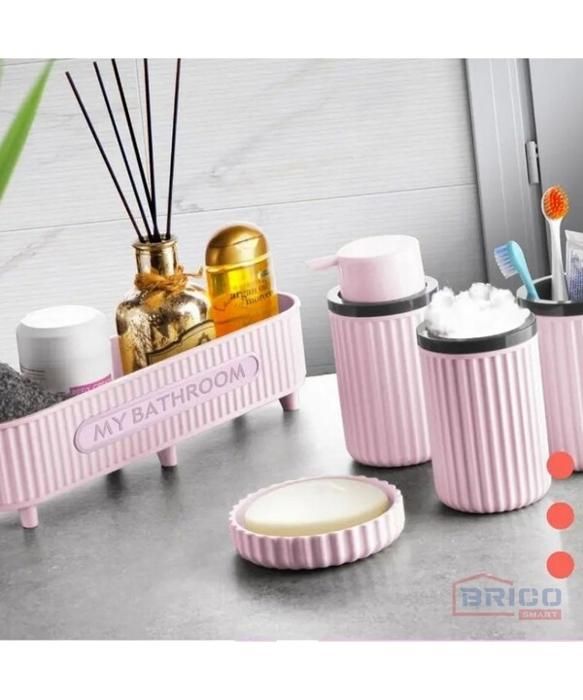 ENSEMBLE SALLE DE BAIN 5 PCS ROSE BERLIN