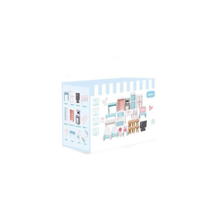 Meubles miniature en bois - GENERIC - 21 pièces - Multicolore - Pour maison de poupée - Enfant 3 ans+