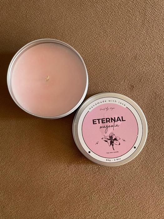 Bougie - Collection Florale - Magnolia - Cire de soja 100% naturelle - Parfum floral léger - Rose bonbon