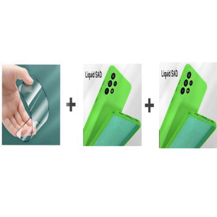 Coque et protection d'écran - GÉNÉRIQUE - Samsung A72S - Souple - Vert Pistache - Protection complète