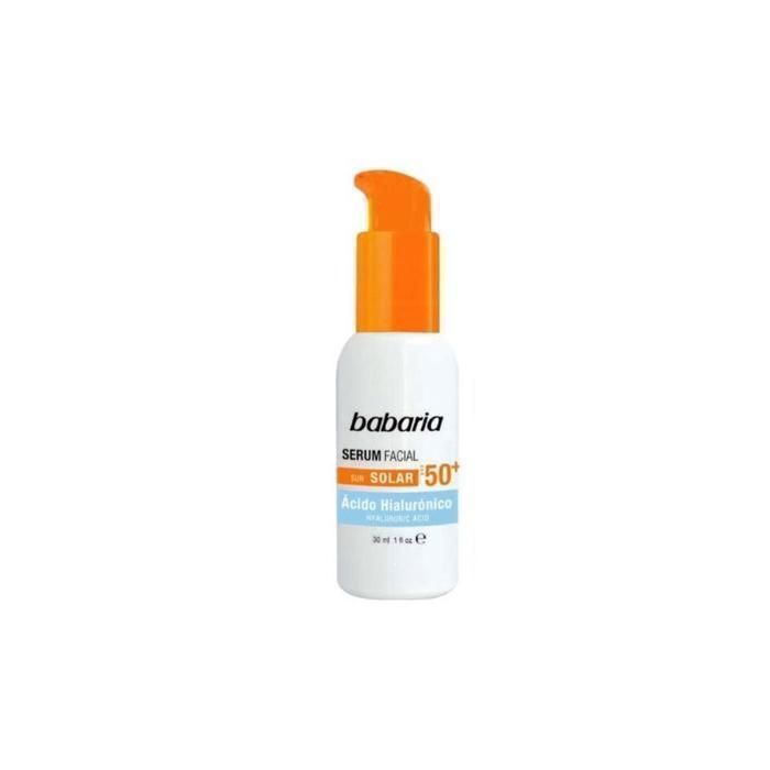 Sérum Visage - BABARIA - SPF 50 - Acide Hyaluronique - Hydratation - Prébiotique