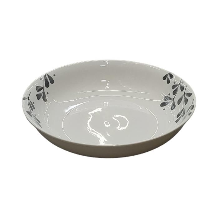 ASSIETTE CREUSE EN PORCELAINEELAINE AVEC DECO (L) 25*5,5CM