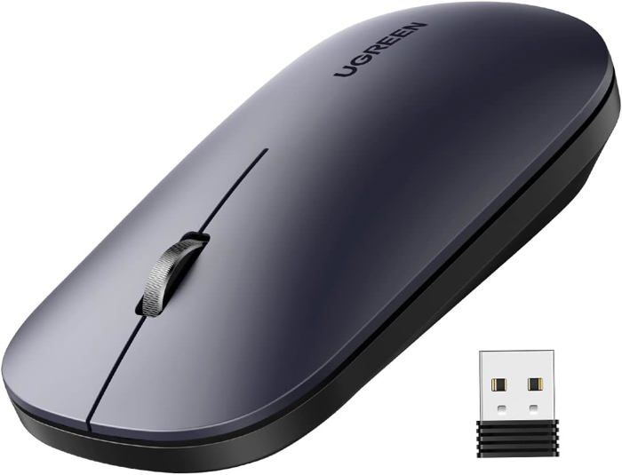 UGREEN Souris sans Fil Plate Silencieuse 2,4 GHz 4000 DPI Régléable Wireless Mouse Mince
