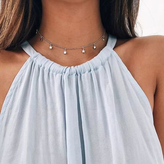 Collier - FASHION - Multi-couche - Pendentif étoiles - Doré - Plaqué or