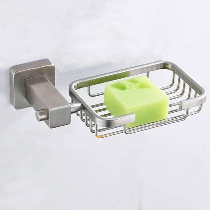 Porte savon de salle de bains moderne en acier inoxydable chromé