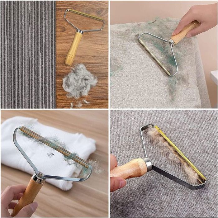 Brosse Anti-Bouloche Portable pour Vêtements, Tapis et Voiture