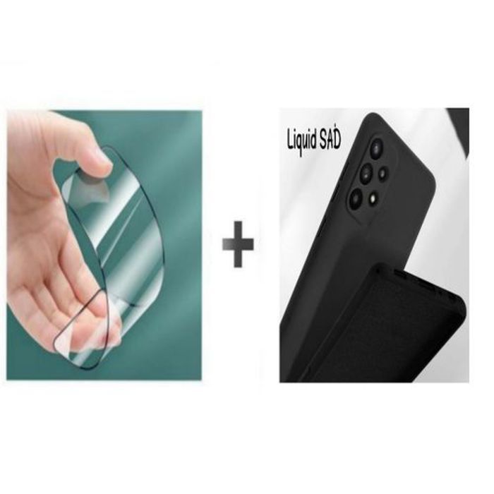 Case Pack : Pochette Pour Samsung A13 Silicone Souple Noir + Protection Incassable