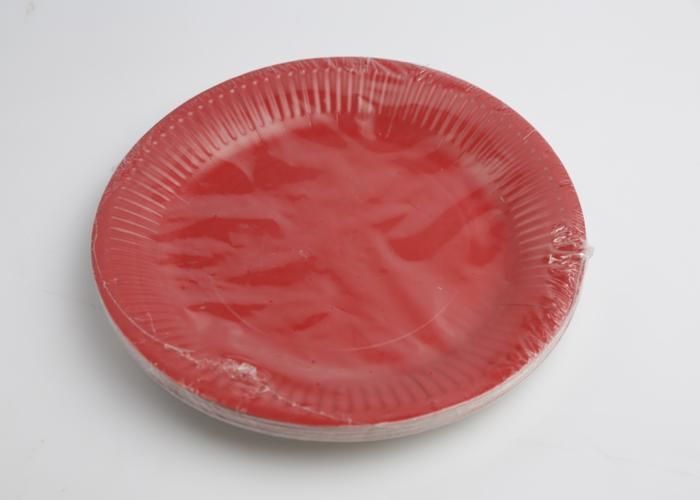 Assiettes en carton - Non spécifié - 23 cm - Rouge - 20 pièces - Haute résistance