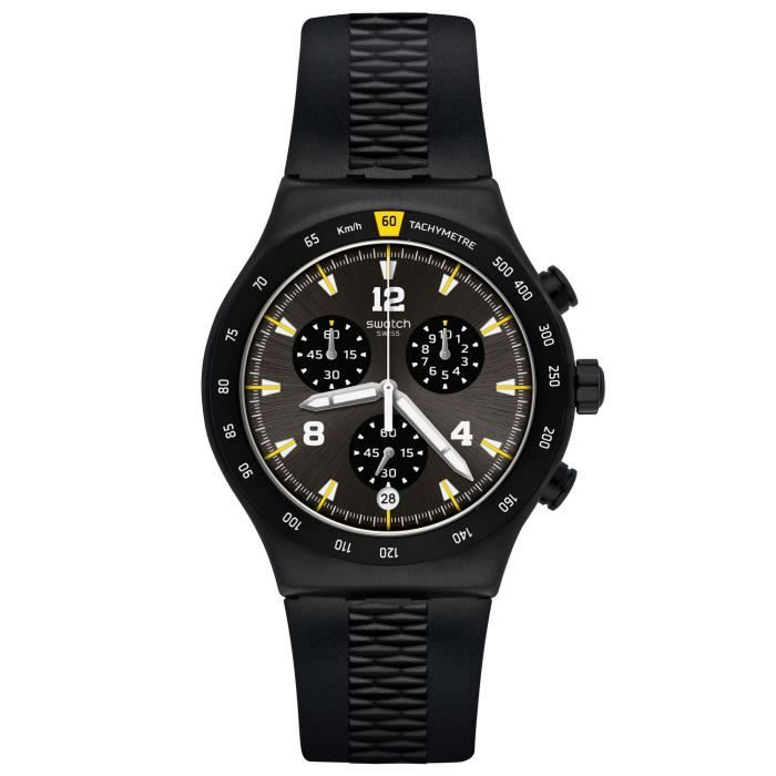 Montre - Swatch - YVB405 - Chronographe - Quartz - Résine/caoutchouc - Noir