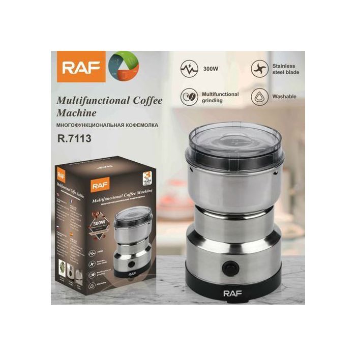 Moulin à épices - RAF - Électrique 300W - Acier inoxydable - Mode pulsé - Sécurité intégrée