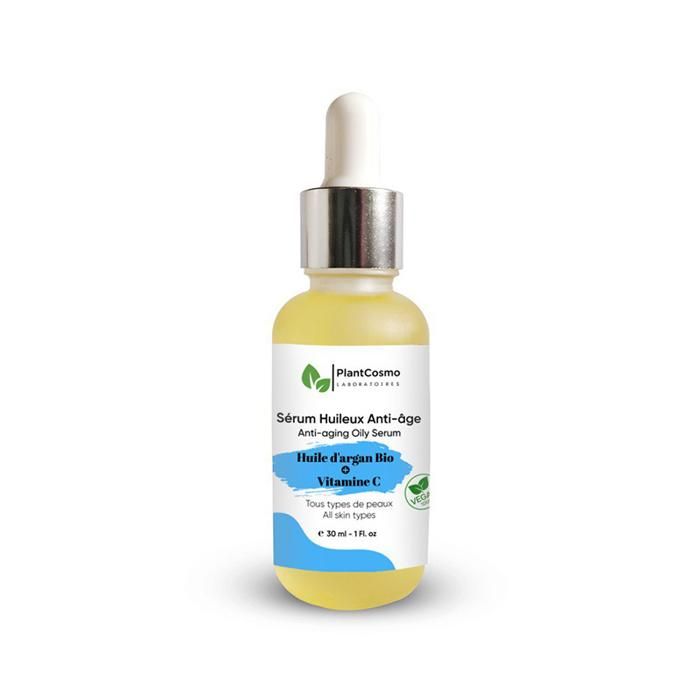 Sérum Huileux Anti-âge - PLANTCOSMO LABORATOIRES - 30 ml - Huile d'argan - Vitamine E - Anti-vieillissement