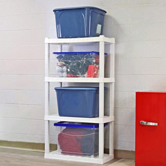 Étagère de rangement - Organisateur polyvalent - 4 niveaux - Facile à monter - Design moderne - Polyvalente