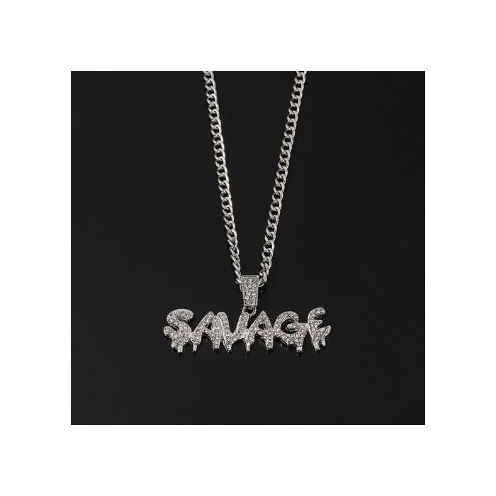Collier - Luxe - Savage - Cristal Glacé - Acier Inoxydable - Argenté