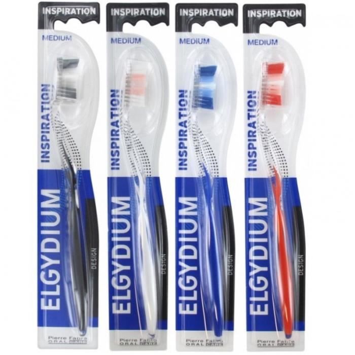 Brosse à dents - ELGYDIUM - Inspiration - Medium - Tête étroite - Manche ergonomique