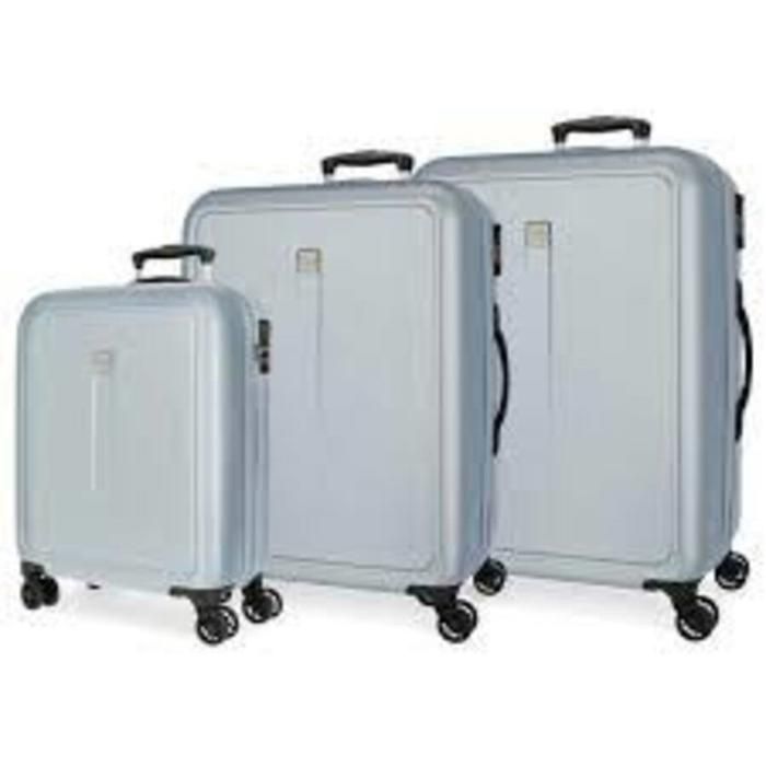 Ensemble de 3 valises - JOUMMA BAGS - TROLLEY MOVOM - Bleu clair - Cadenas TSA - 4 roulettes
