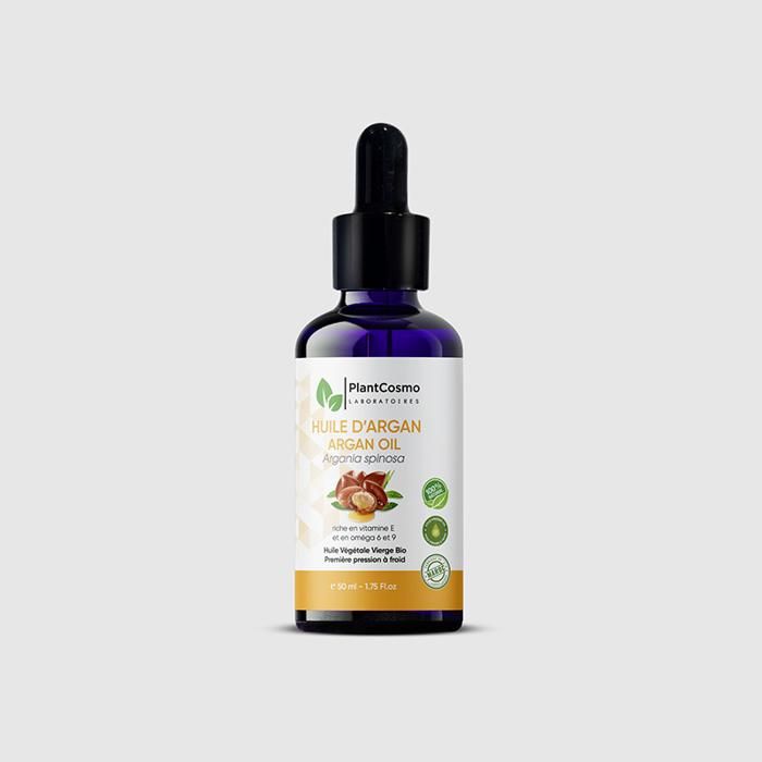 Huile Végétale Bio d'Argan - PLANTCOSMO LABORATOIRES - 50 ml - Nourrissante - Anti-âge - Brillance