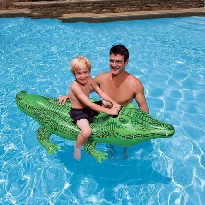 Flotteur crocodile gonflable géant pour piscine, plage et eau d'été