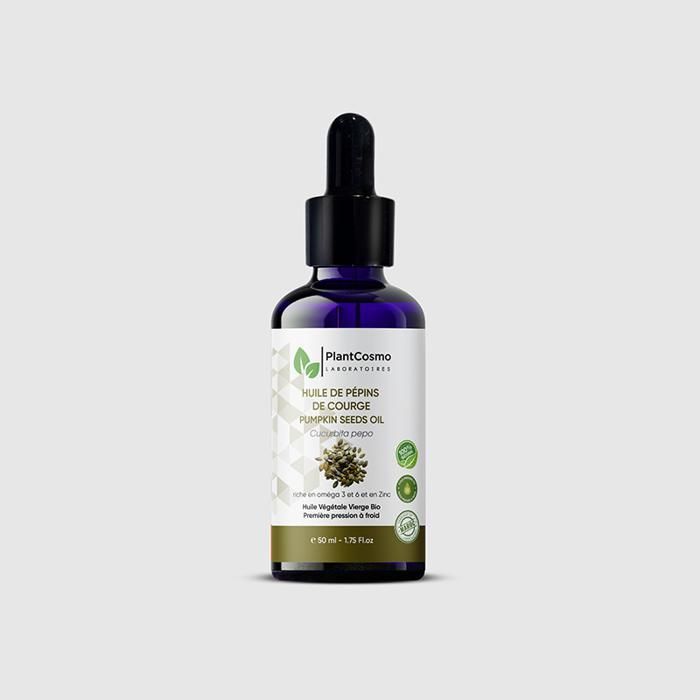 Huile Végétale Bio - PLANTCOSMO LABORATOIRES - Pépins de Courge - 50 ml - Hydratante - Antioxydante - Apaisante