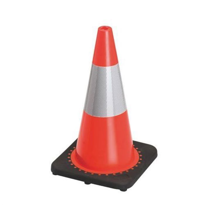 Cône de Signalisation PVC - 30 cm - Base Caoutchouc