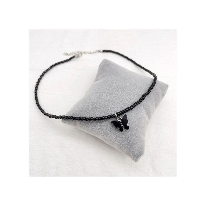 Collier - Non spécifié - Pendentif Papillon - Style Boho - Perles de Rocaille - Noir