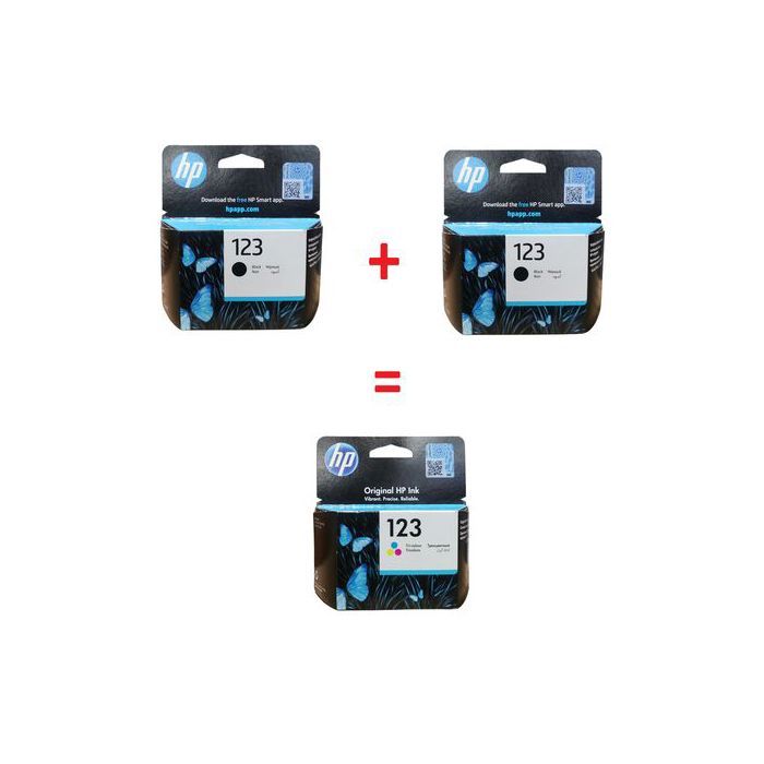 Hp Pack de 2 Cartouches 123 Noir + 1 Cartouche 123 Tri-couleur
