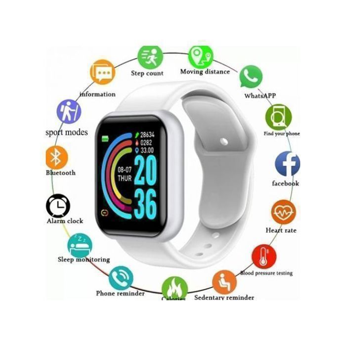 Montre Intelligente D20 - Blanc
