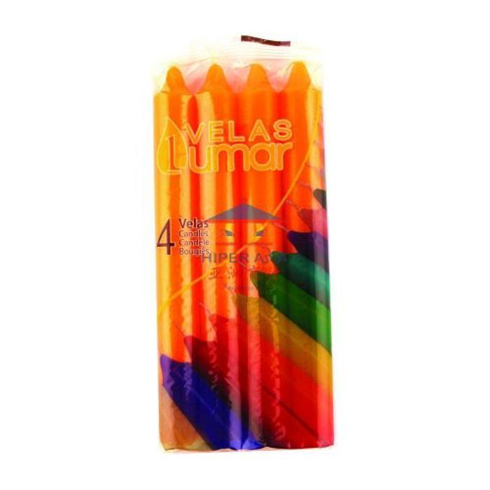 Velas lumar pack de 4 bougies cylindriques orange